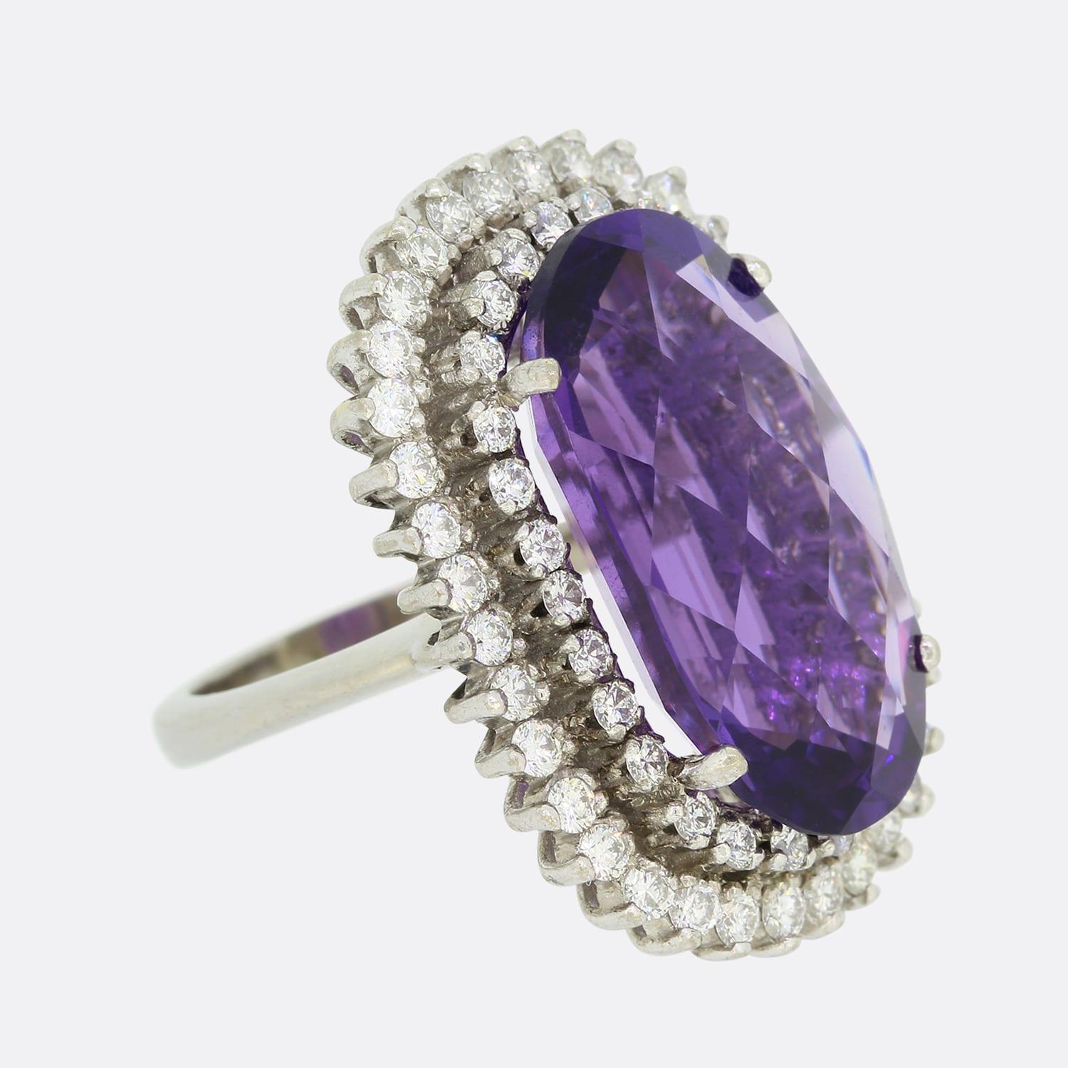 Amethyst- und Diamant-Cocktailring (Brillantschliff) im Angebot