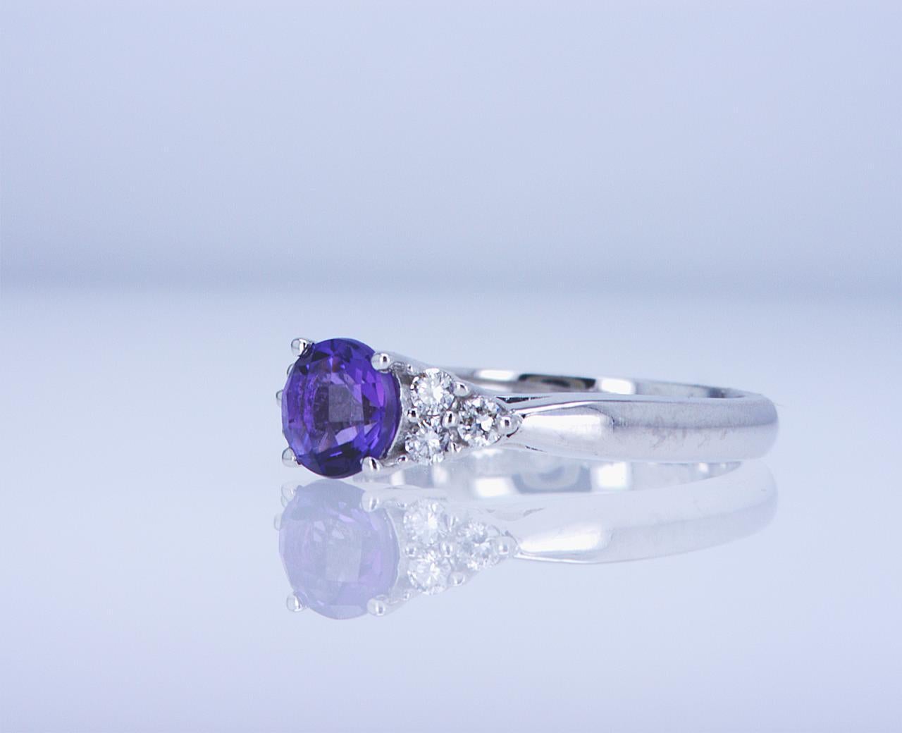 For Sale:  Amethyst and Diamond Cocktail Ring 4