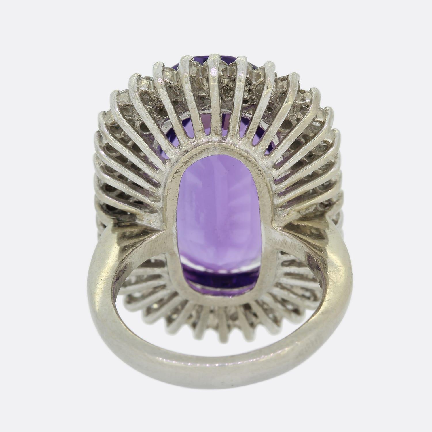 Amethyst- und Diamant-Cocktailring im Zustand „Gut“ im Angebot in London, GB