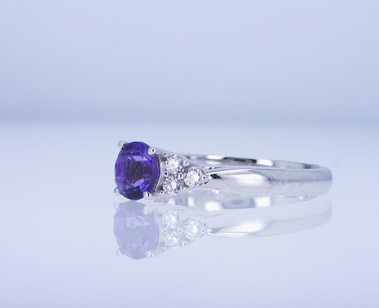For Sale:  Amethyst and Diamond Cocktail Ring 5