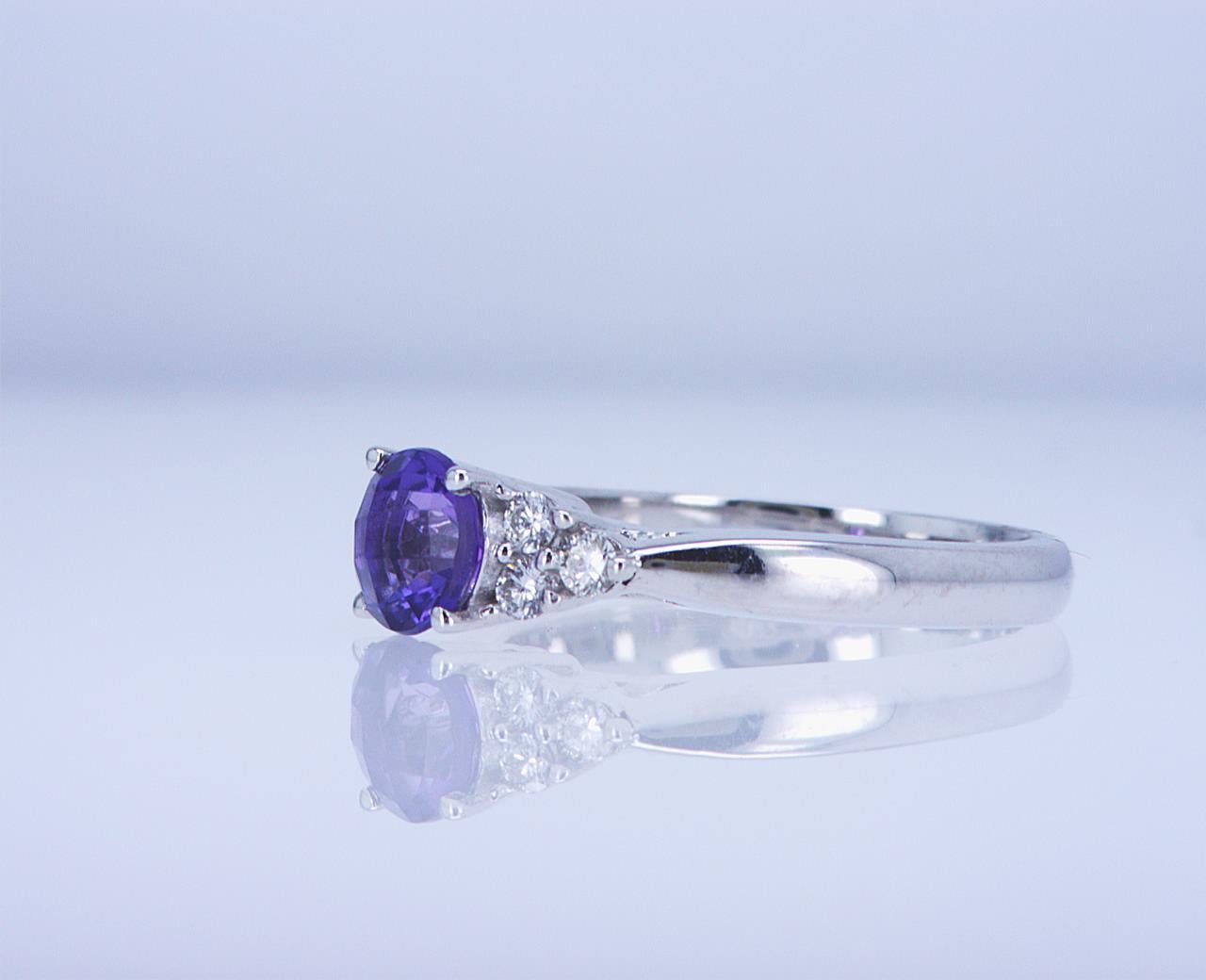 For Sale:  Amethyst and Diamond Cocktail Ring 6