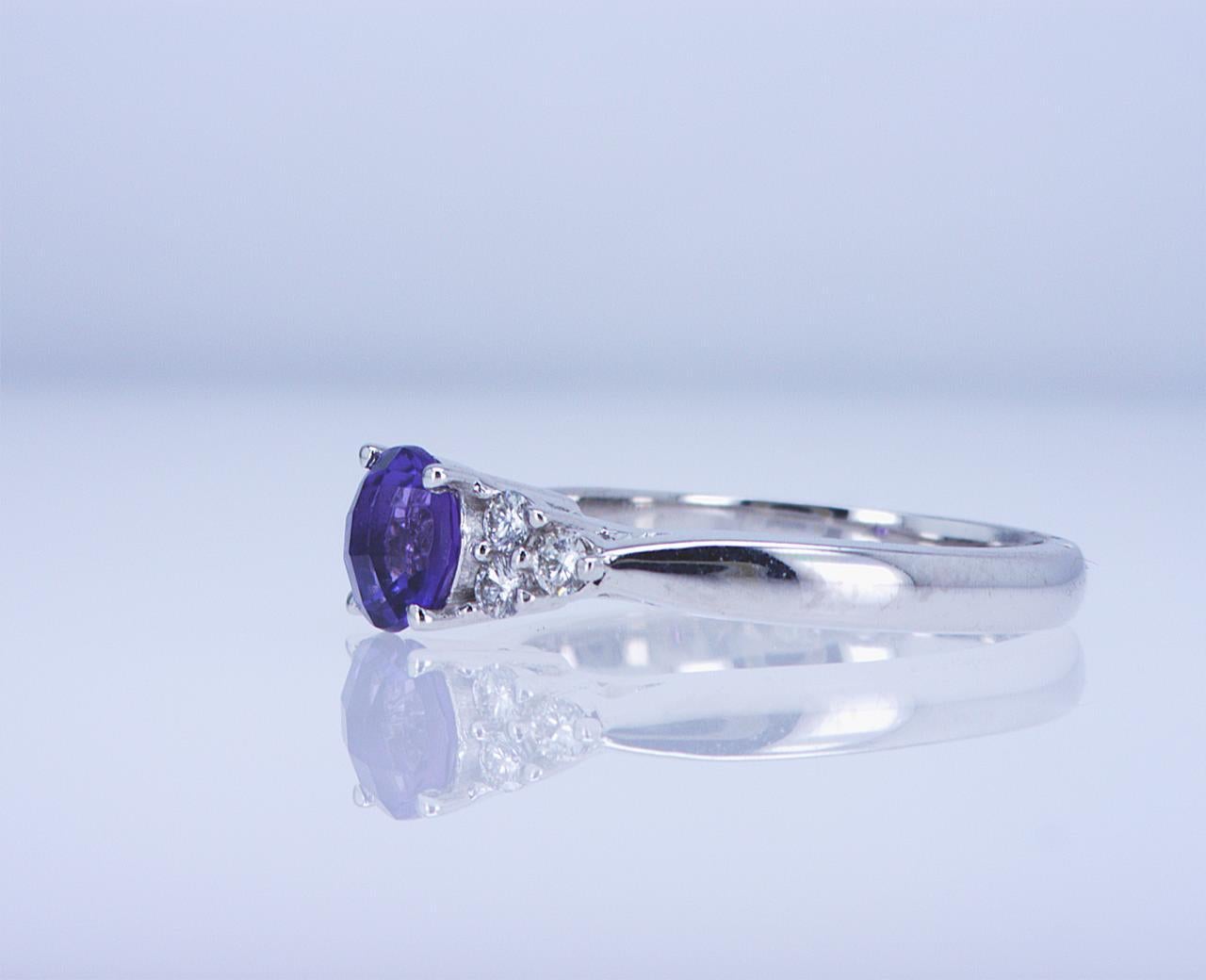For Sale:  Amethyst and Diamond Cocktail Ring 7