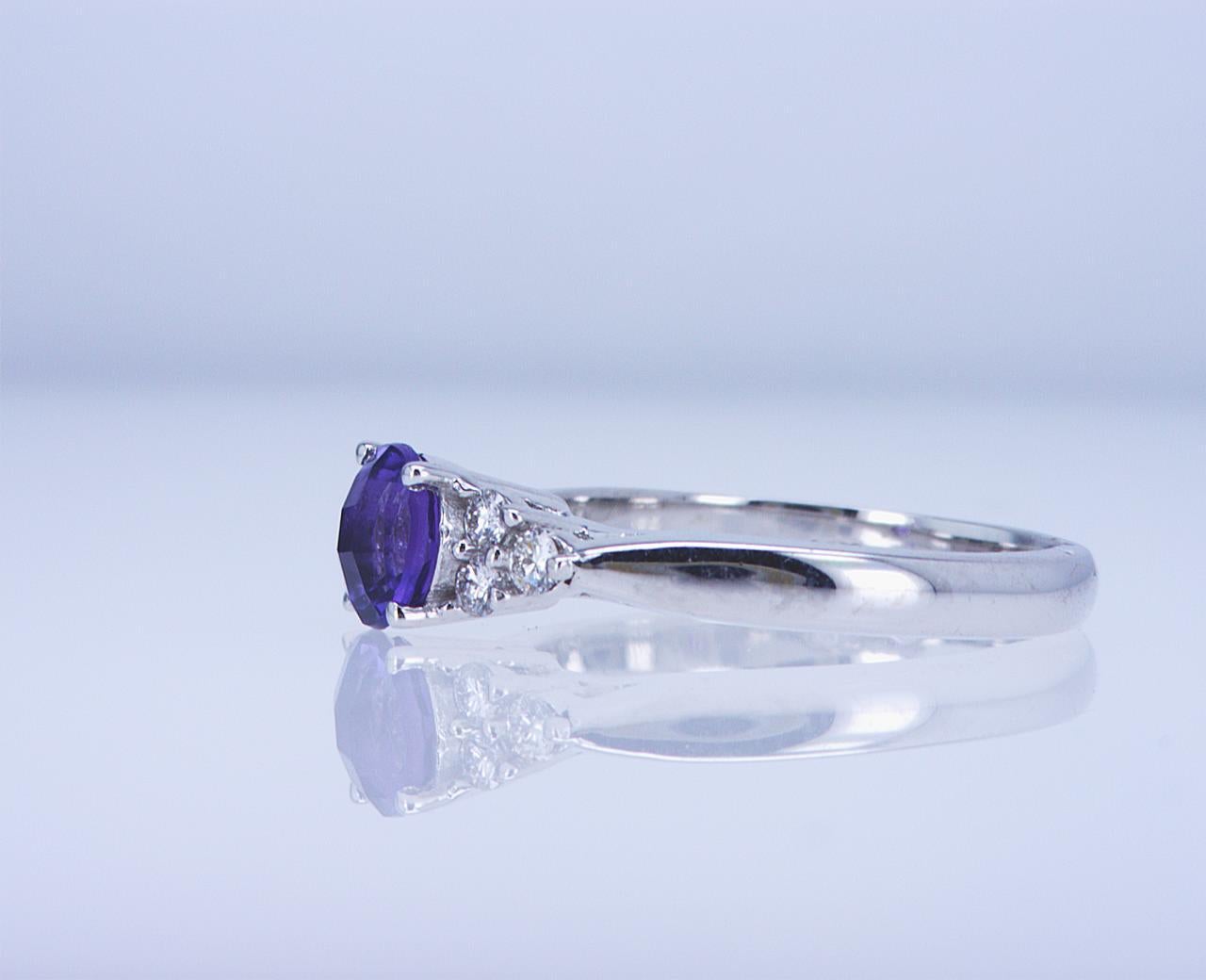 For Sale:  Amethyst and Diamond Cocktail Ring 8