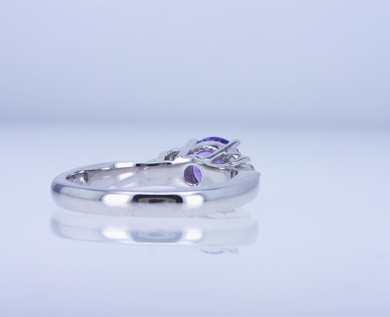 For Sale:  Amethyst and Diamond Cocktail Ring 9