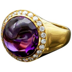 Amethyst and Diamond Cocktail Ring