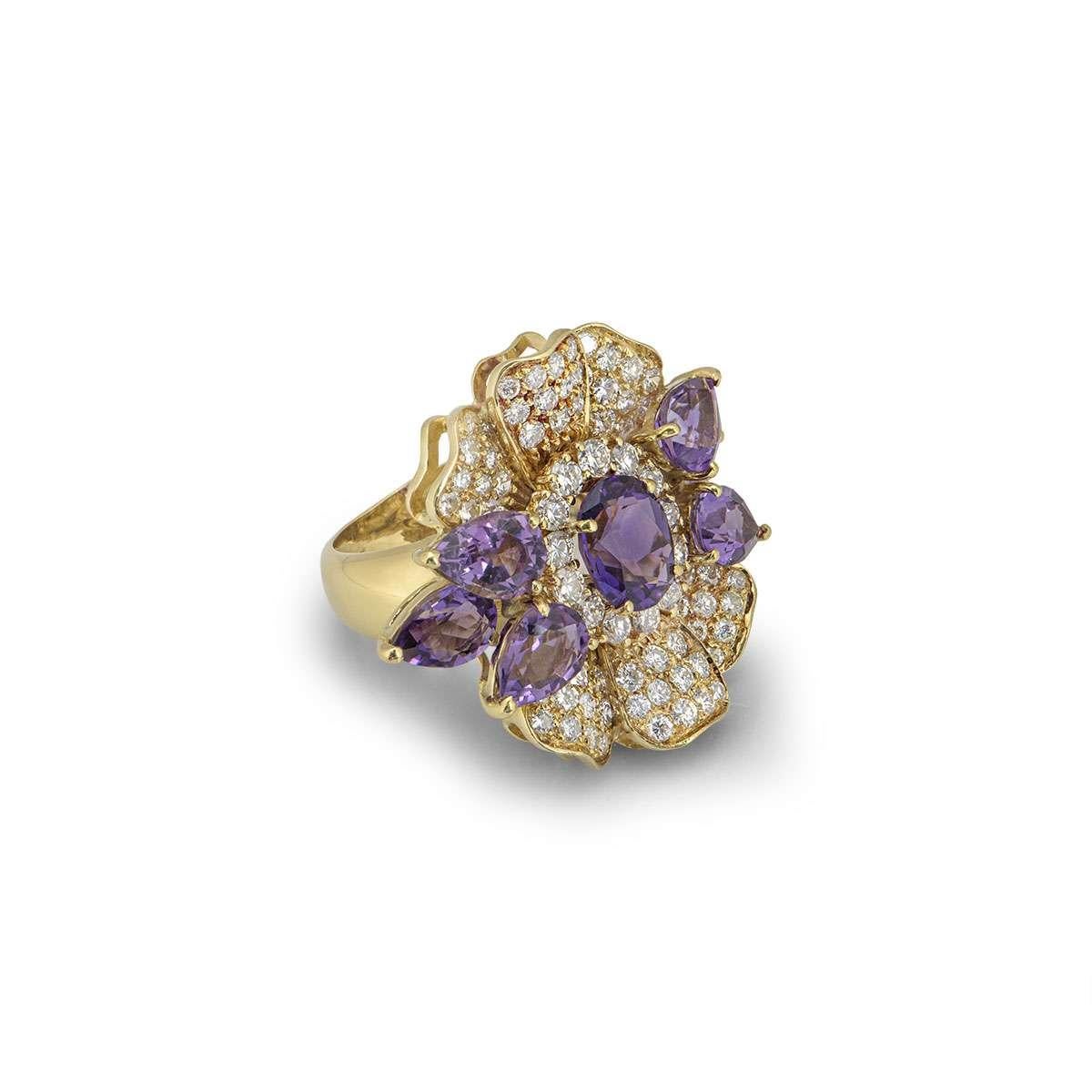 Amethyst and Diamond Dress Ring In Excellent Condition In London, GB