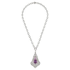 Amethyst and Diamond Drop Necklace