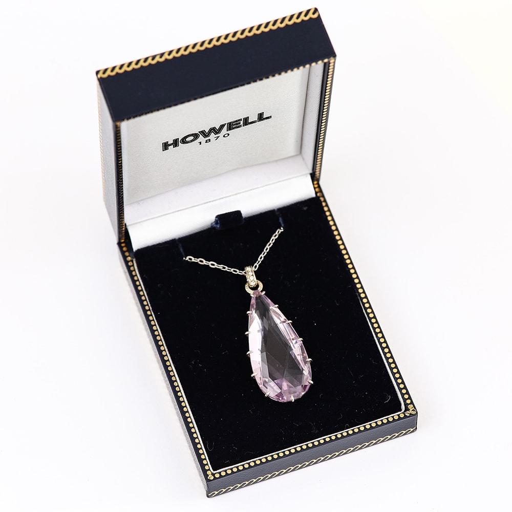 Edwardian Amethyst And Diamond Drop Pendant Necklace 7