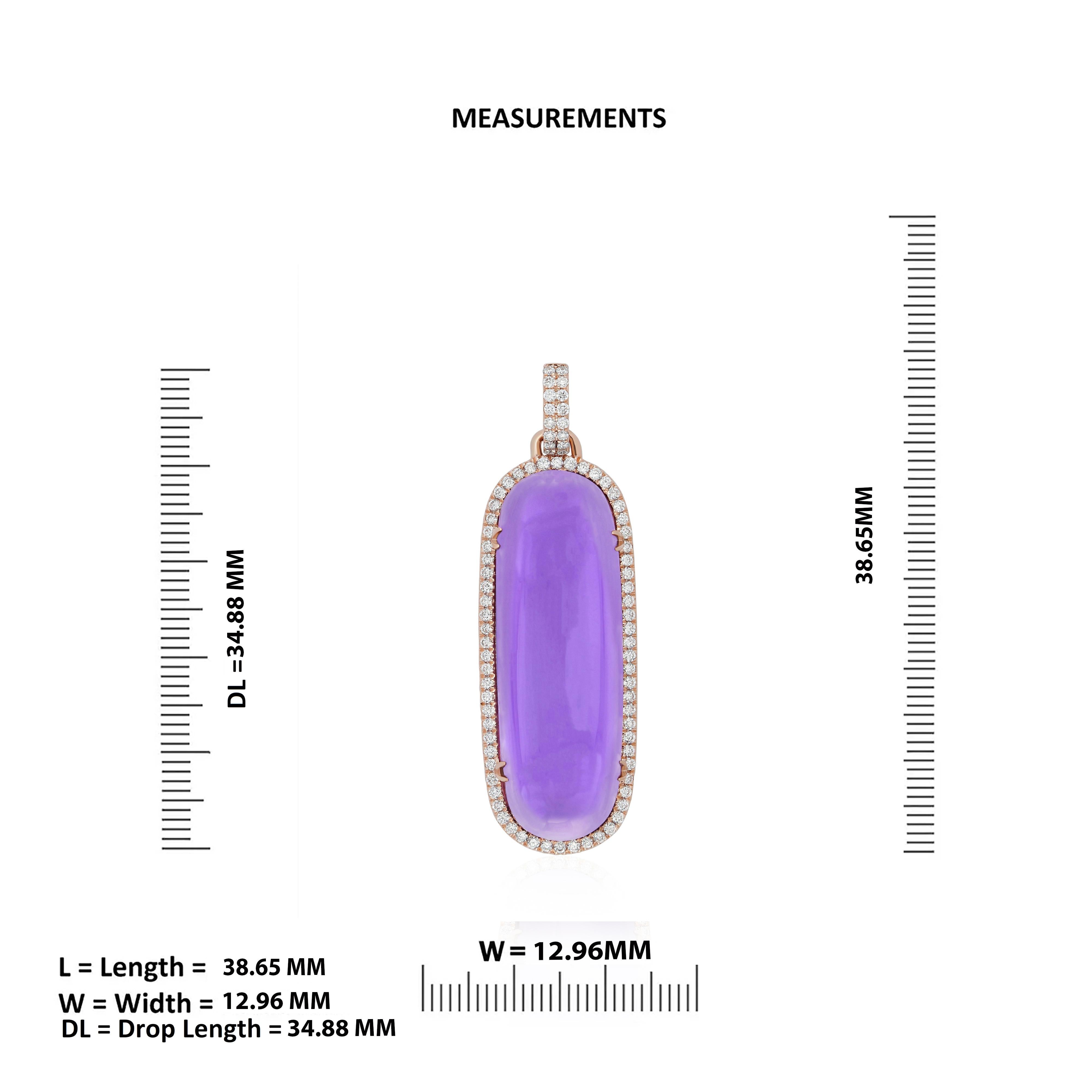 Amethyst and Diamond Elongated Ring, Earring & Pendant set in 14karat Rose Gold For Sale 4