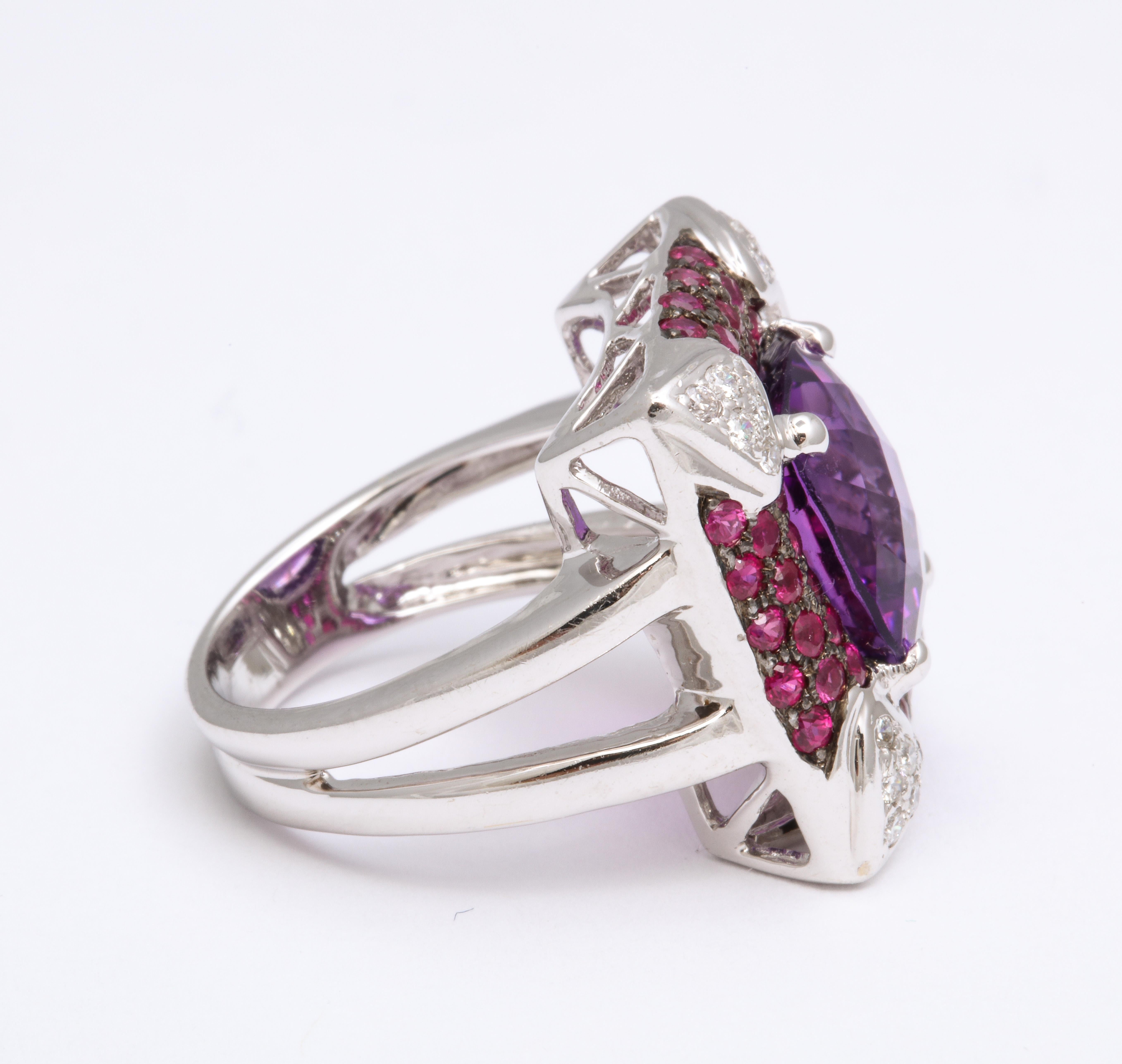 Amethyst and Diamond Fashion Ring In New Condition In New York, NY