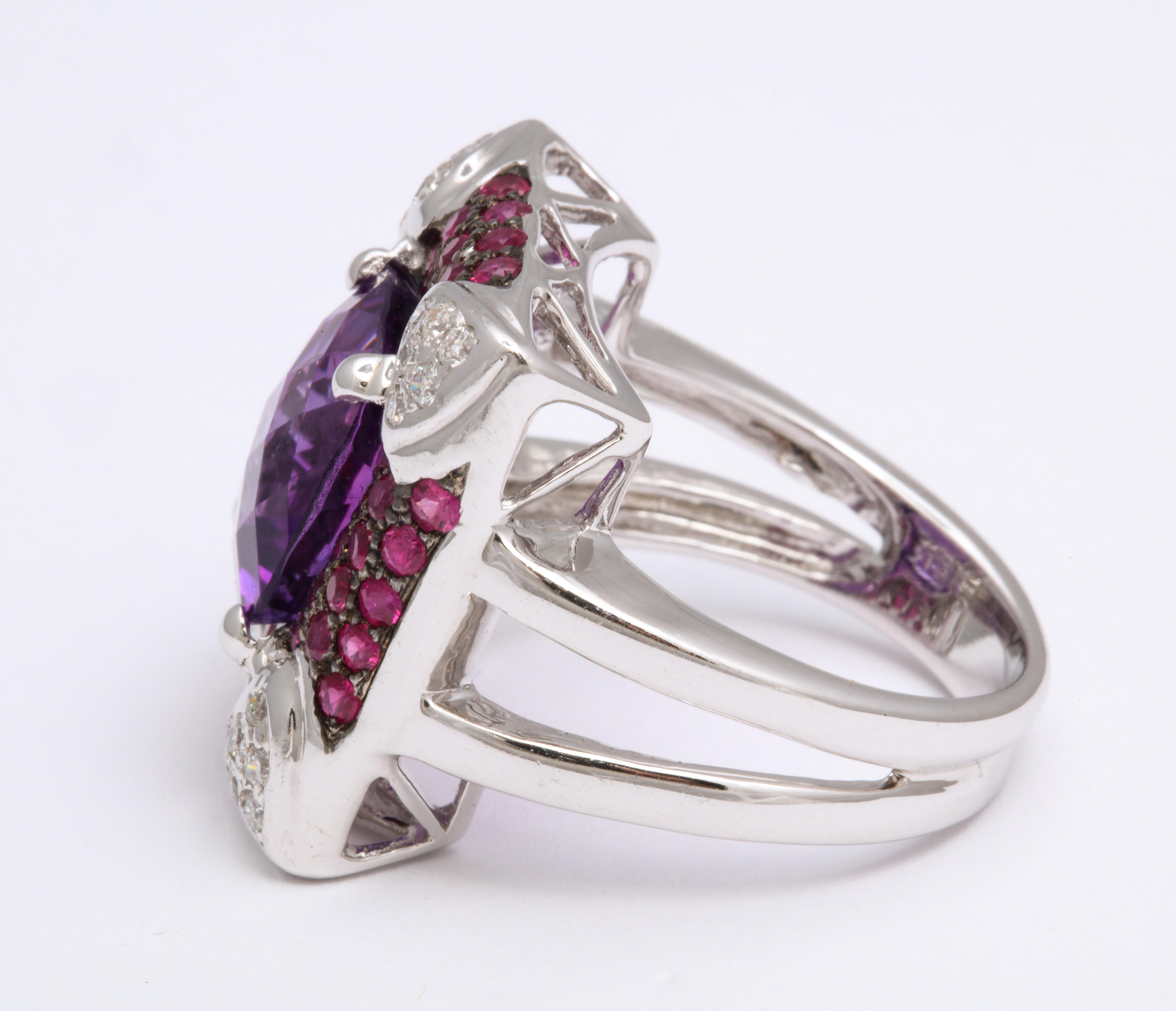 Amethyst and Diamond Fashion Ring 1