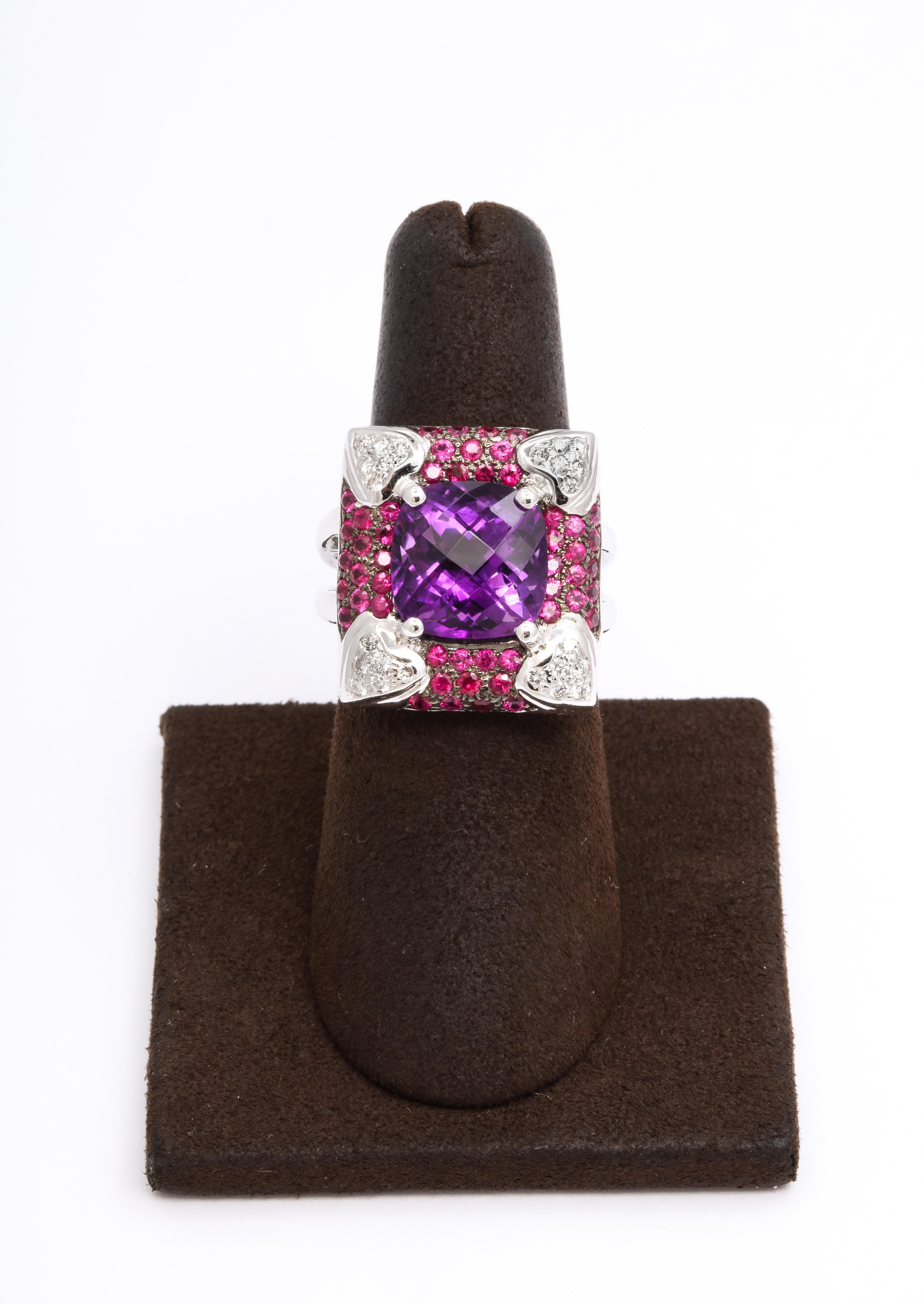 Amethyst and Diamond Fashion Ring 3