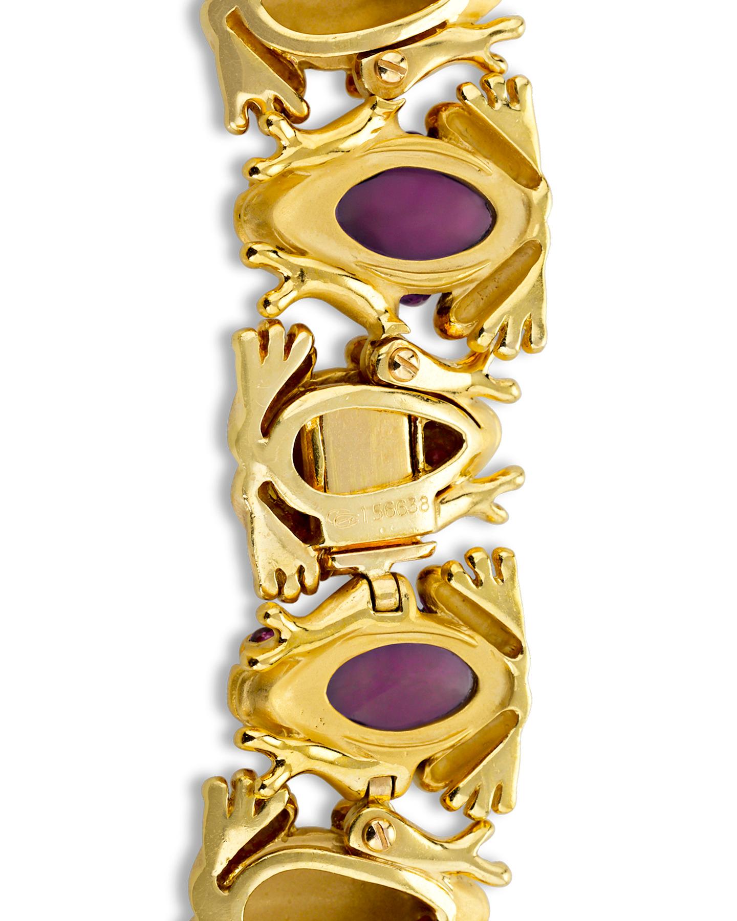 Modern Amethyst and Diamond Frog Necklace by Carrera y Carrera
