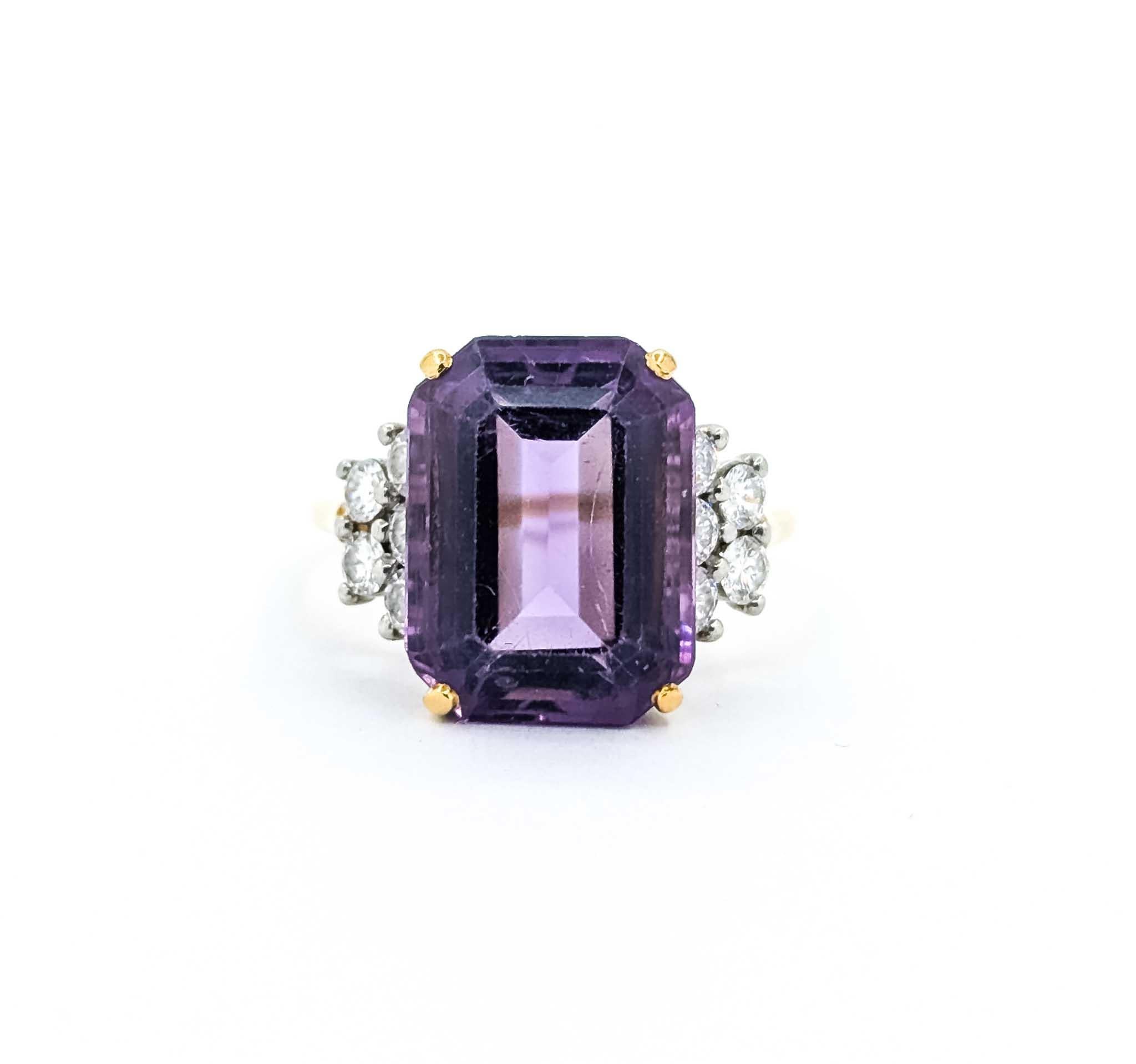 Bague en or avec améthyste et diamant en vente 4