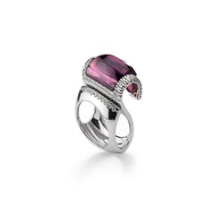 Amethyst and Diamond Gold Ring