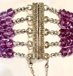 Amethyst and Diamond Multi-Strand Bracelet