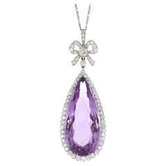 Amethyst and diamond pendant, circa 1910.