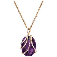 Amethyst and Diamond Pendant