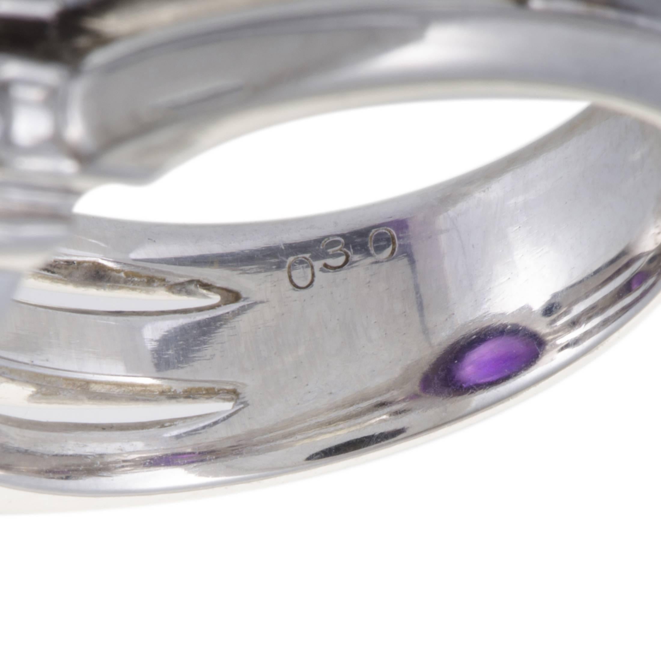 Oval Cut Amethyst and Diamond Platinum Cocktail Ring size 7.5 1