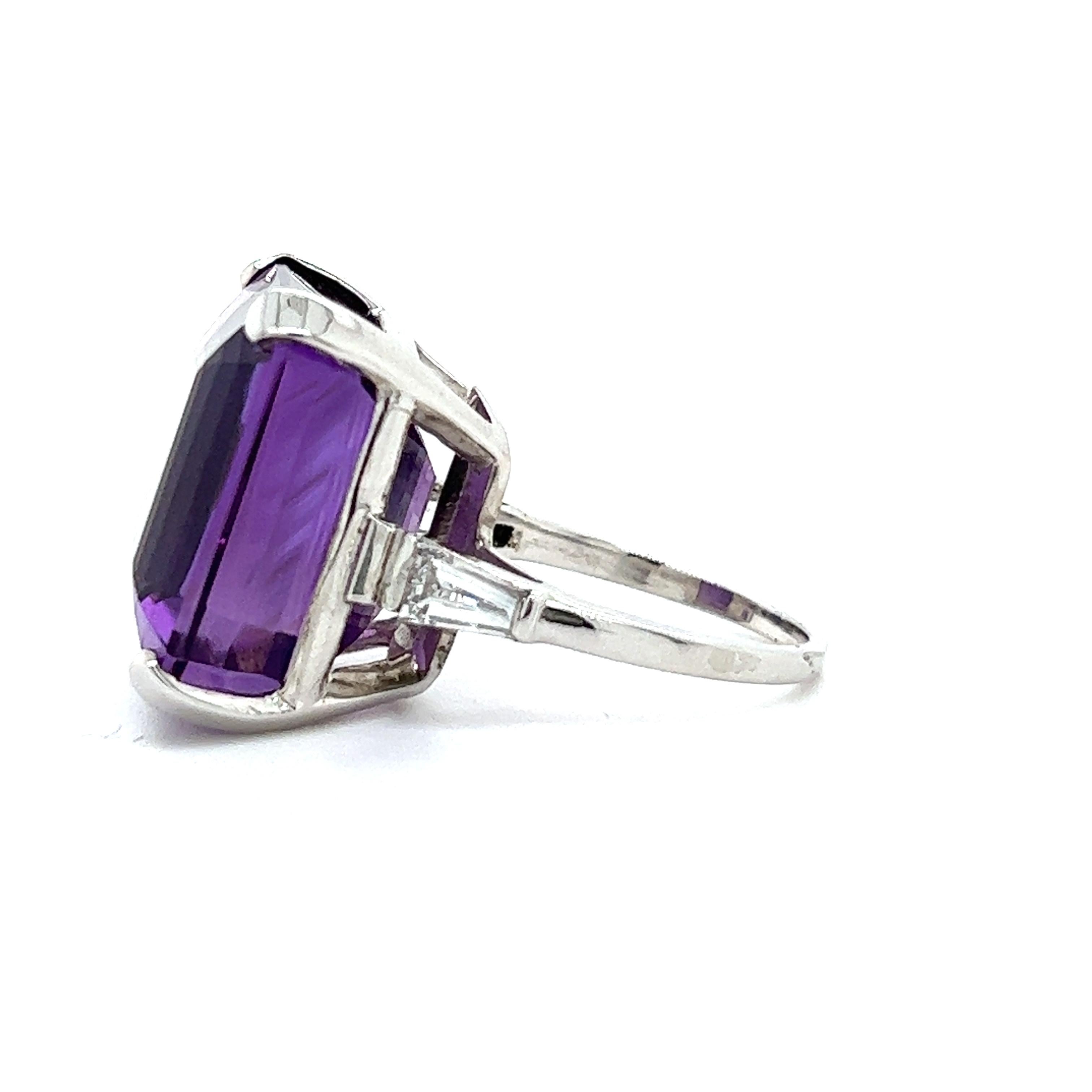Contemporary Amethyst and Diamond Ring For Sale
