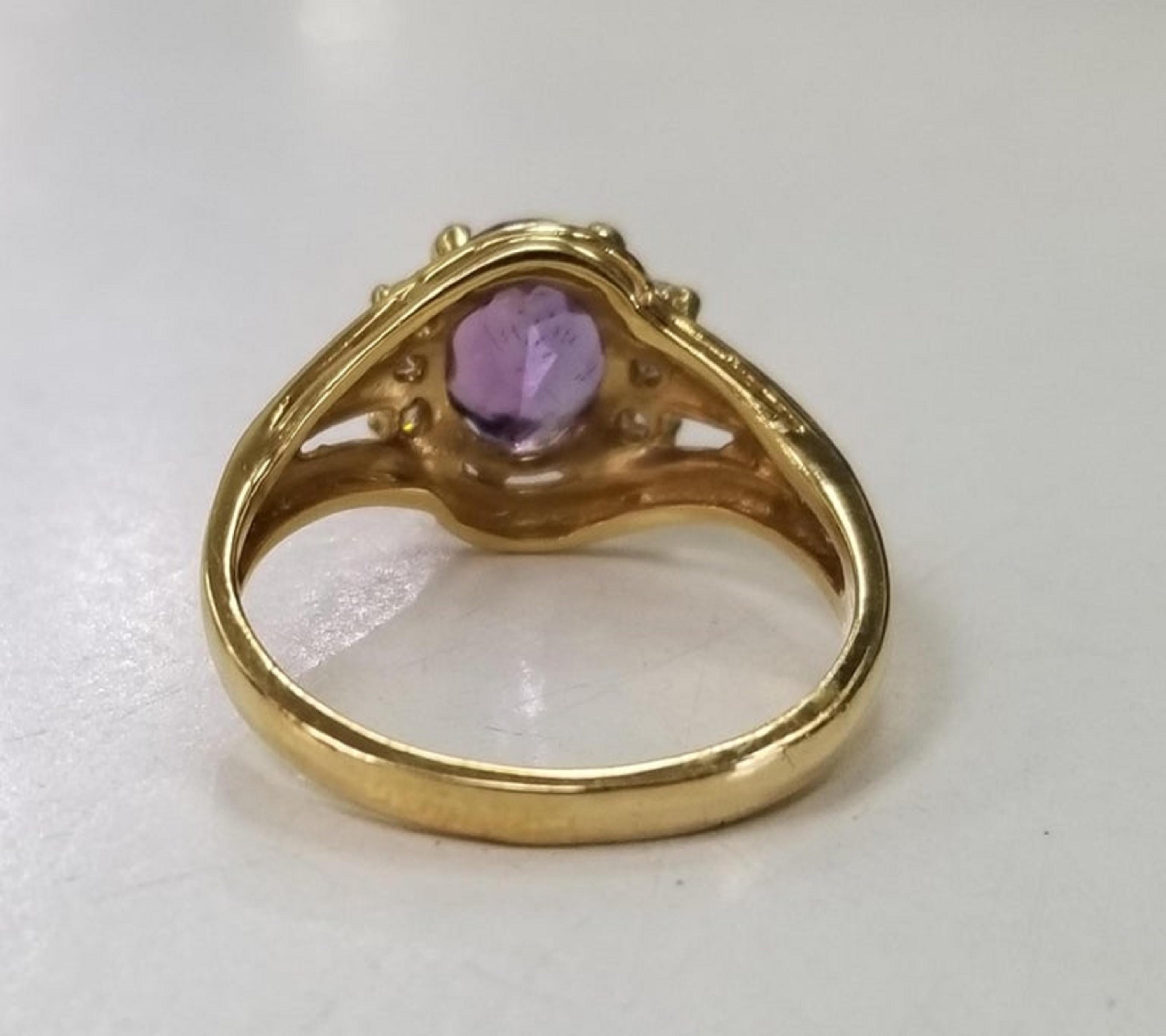 Amethyst and Diamond Ring In New Condition For Sale In Los Angeles, CA