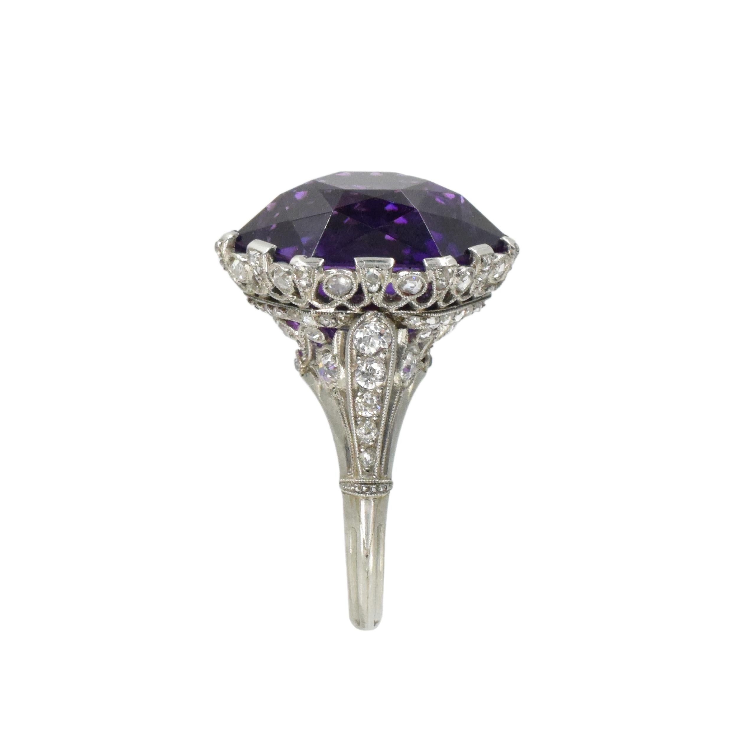 Women's Amethyst and Diamond Ring For Sale