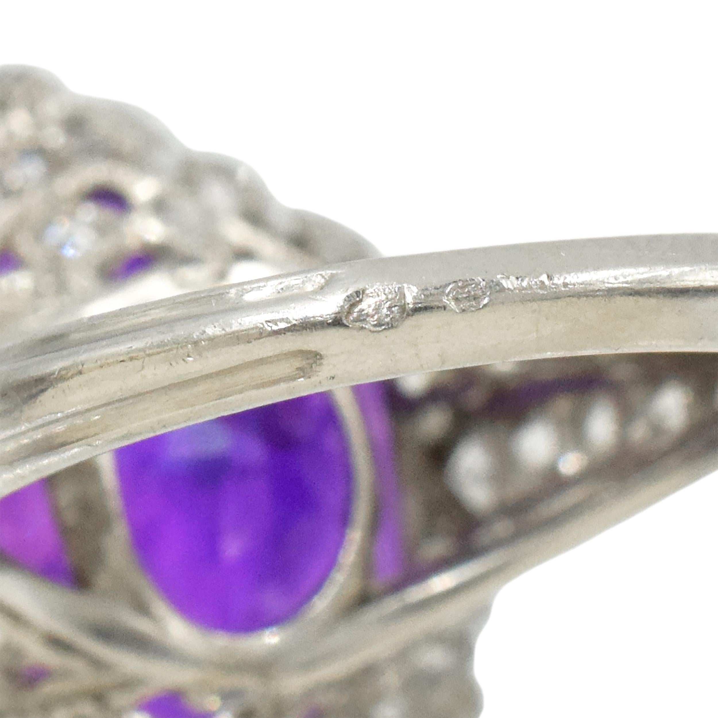 Anello con ametista e diamante in vendita 2