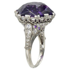 Antique Amethyst and Diamond Ring