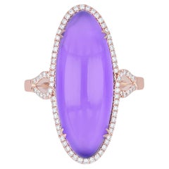 Amethyst and Diamond Ring in 14k Rose Gold Hand-Craft Beautiful Ring