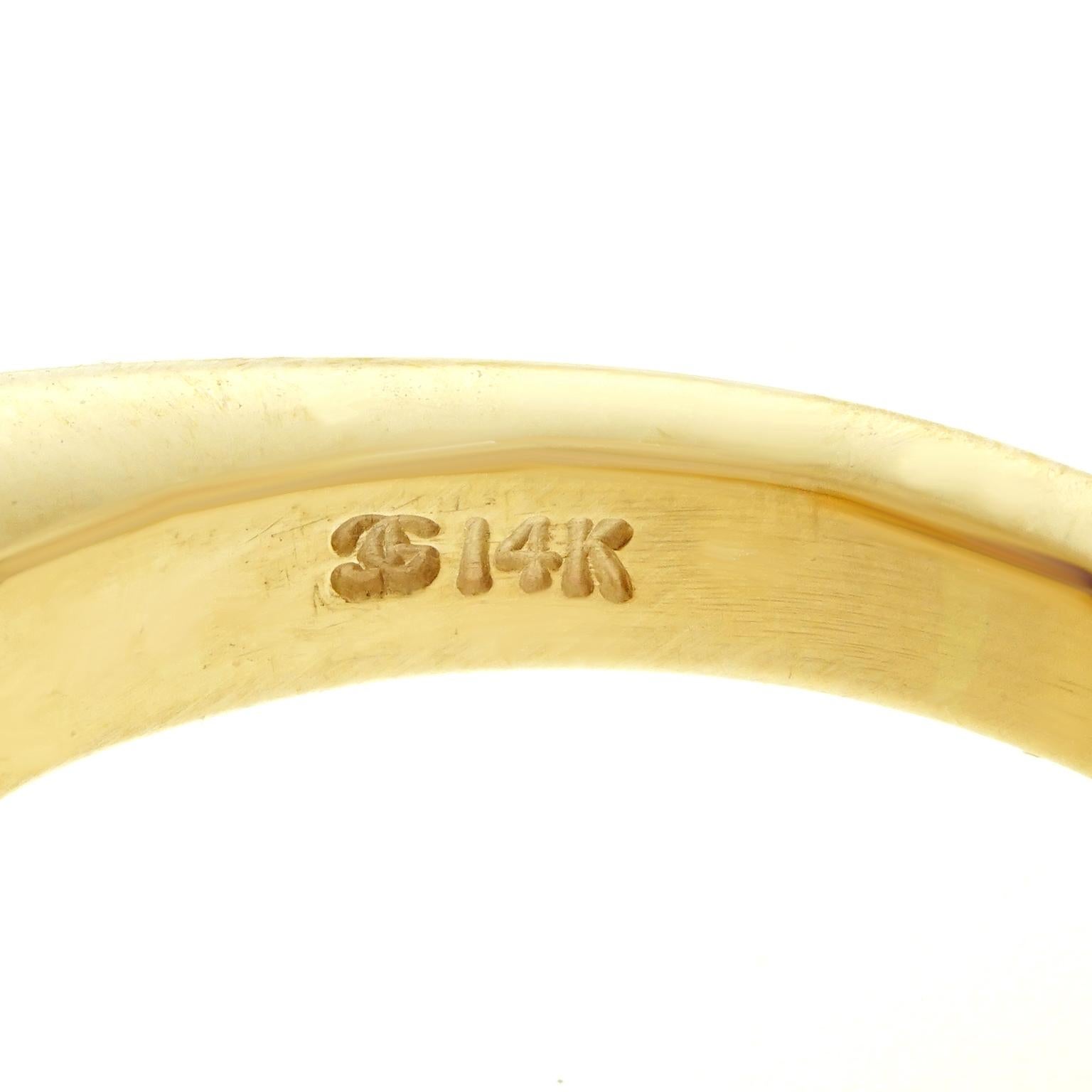 Women's or Men's Amethyst and Diamond Set Gold Ring