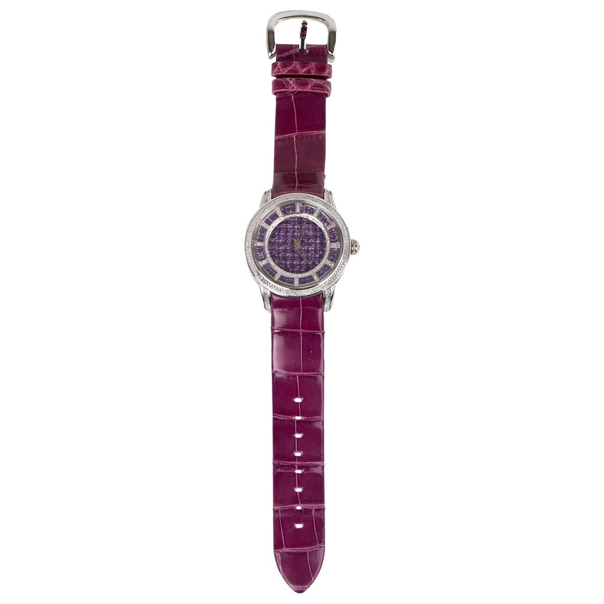 Amethyst and Diamond Watch For Sale