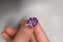 Anello con ametista e diamanti