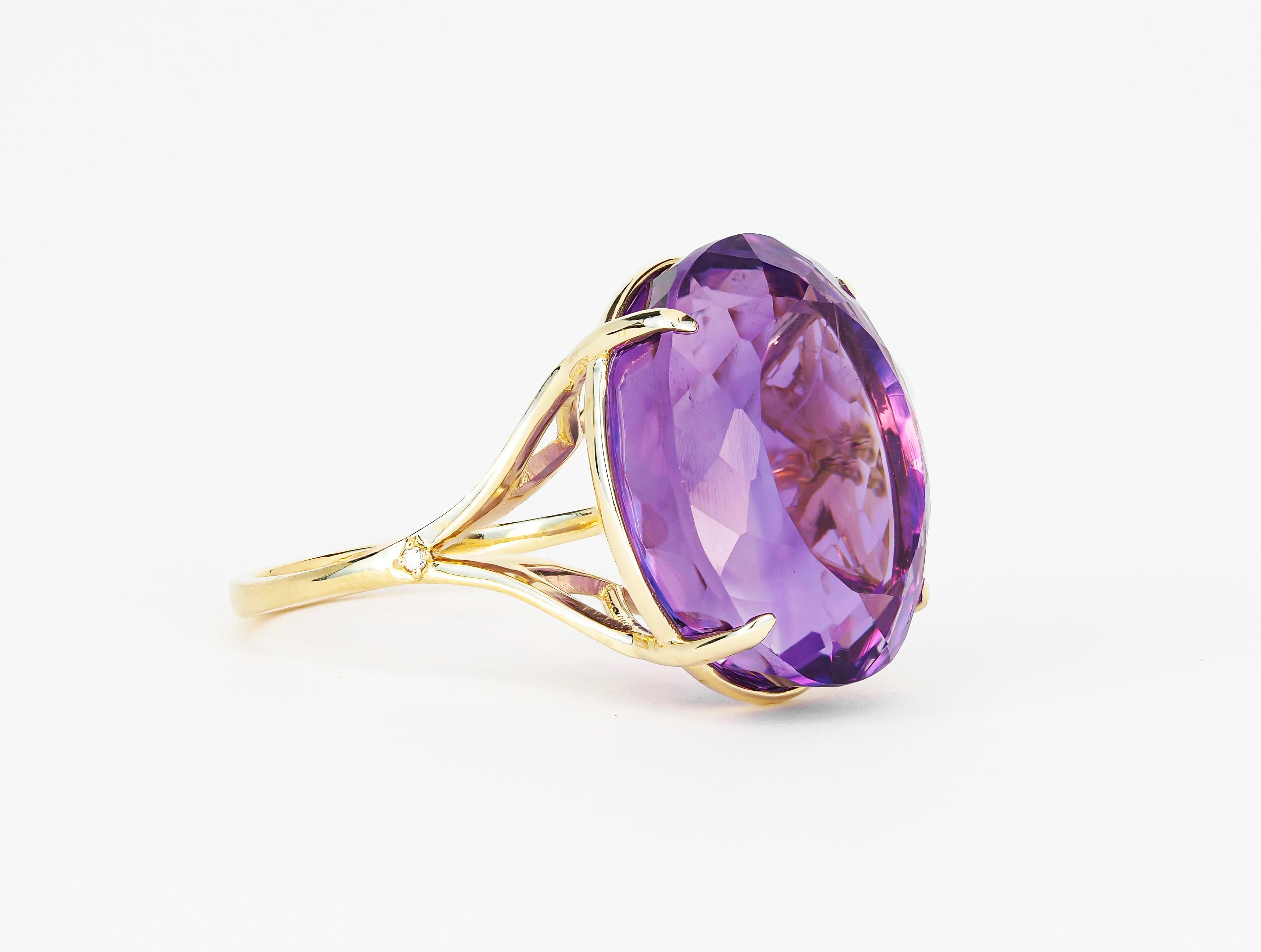 Im Angebot: Ring mit Amethyst und Diamanten () 8