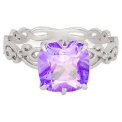 Amethyst and diamonds ring