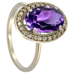 Amethyst and diamonds ring