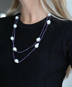 Amethyst And Freshwater Pearl Necklace