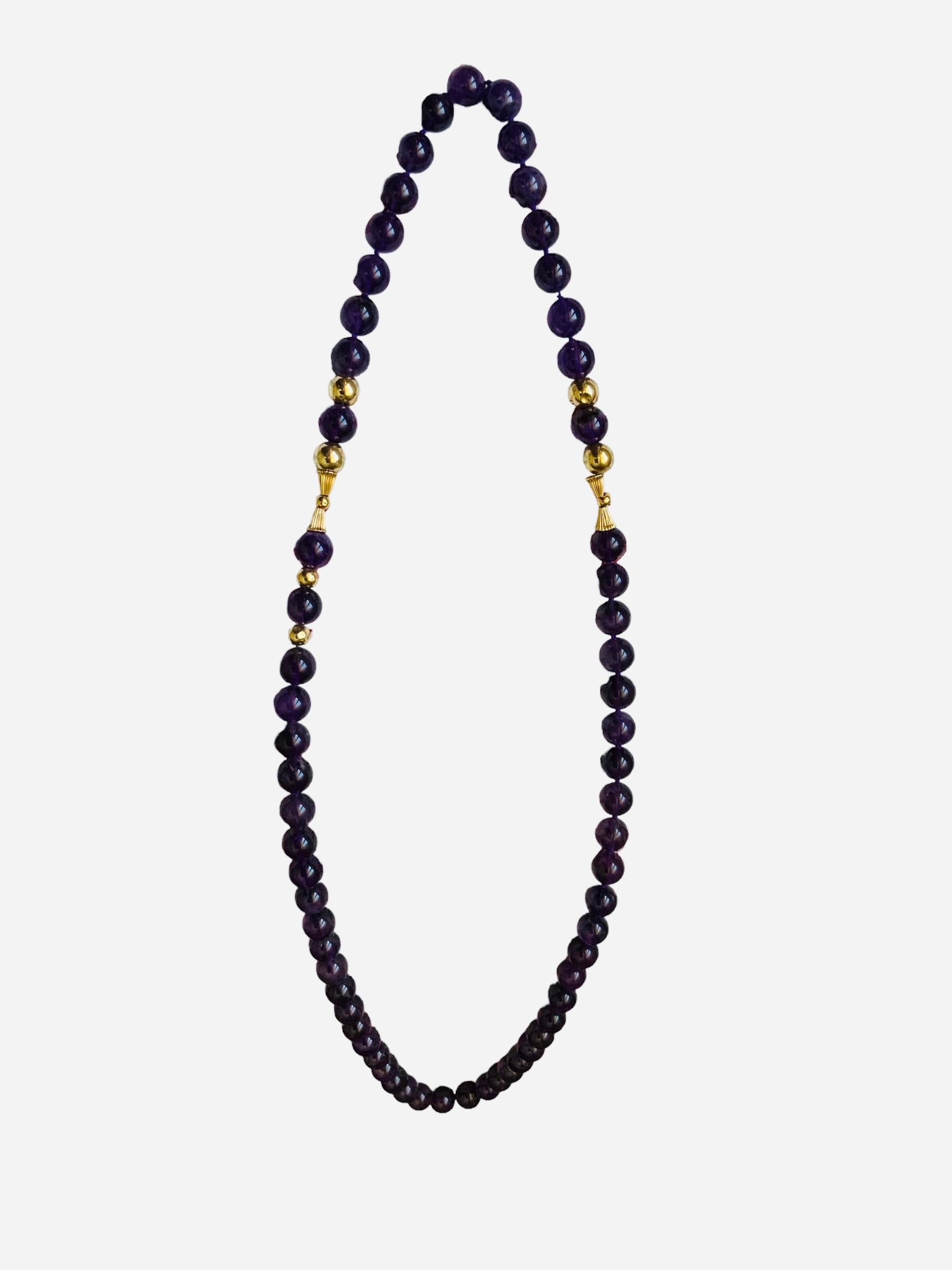 Amethyst And Gold Beads Necklace  For Sale 7