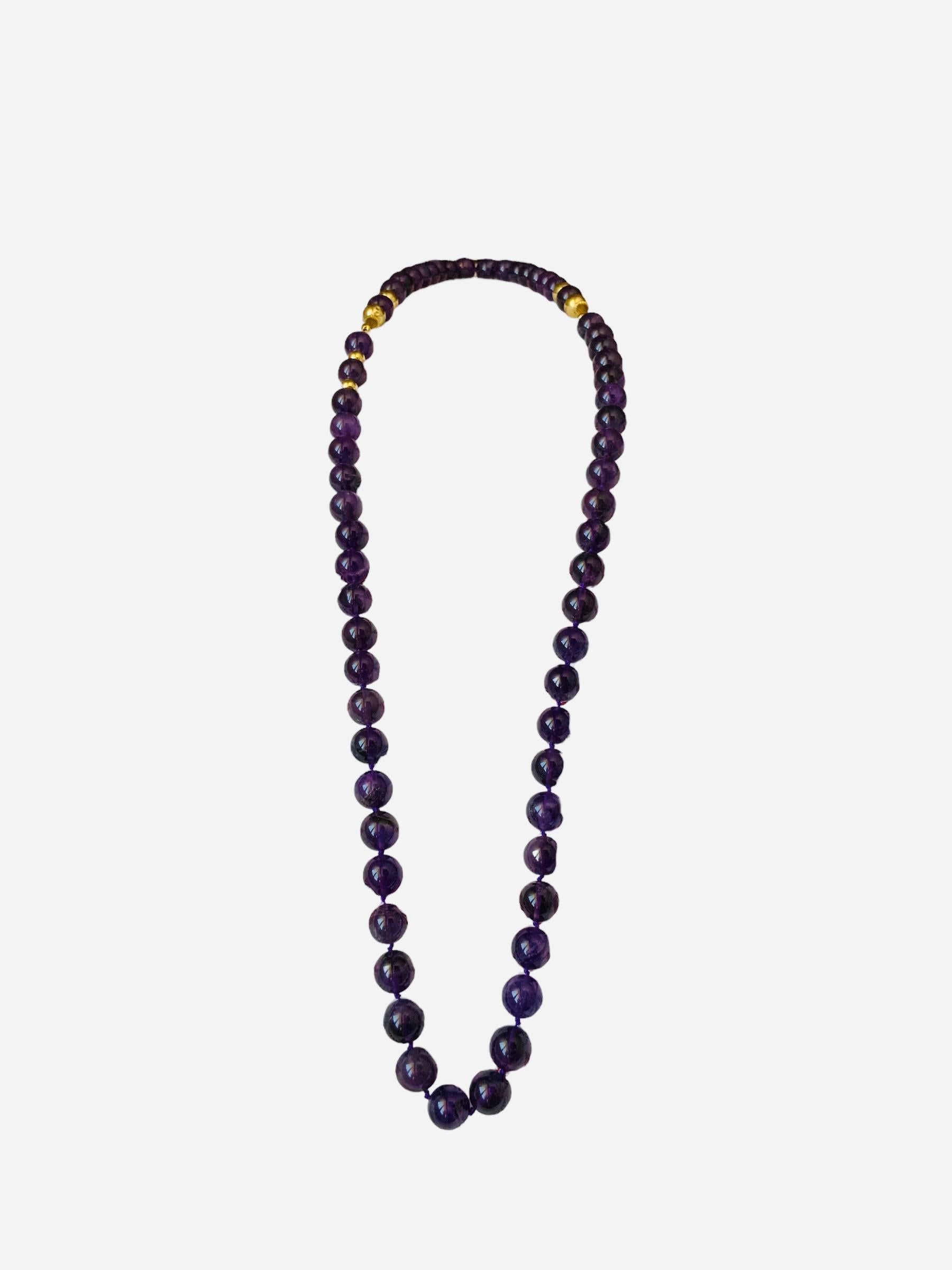 Amethyst And Gold Beads Necklace  For Sale 8