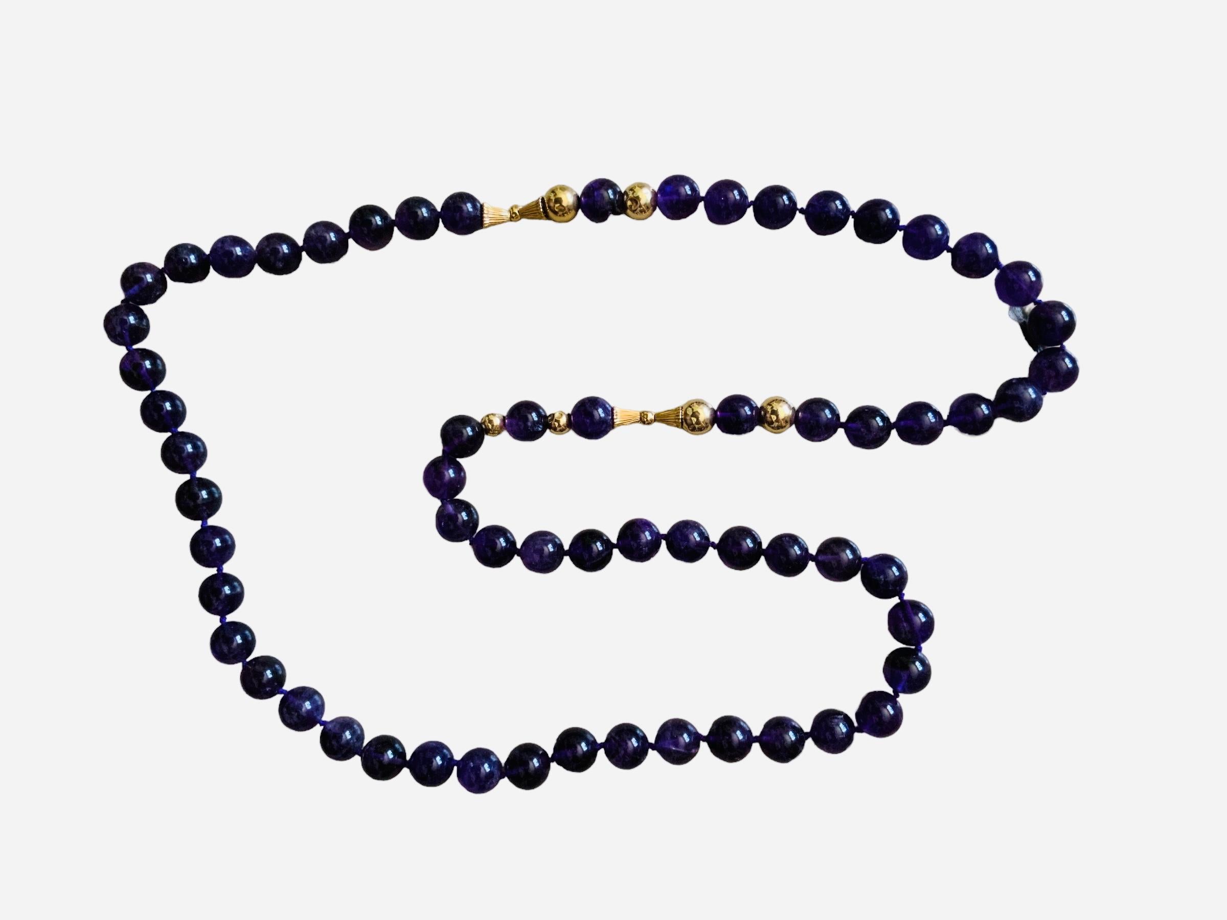Amethyst And Gold Beads Necklace  For Sale 10