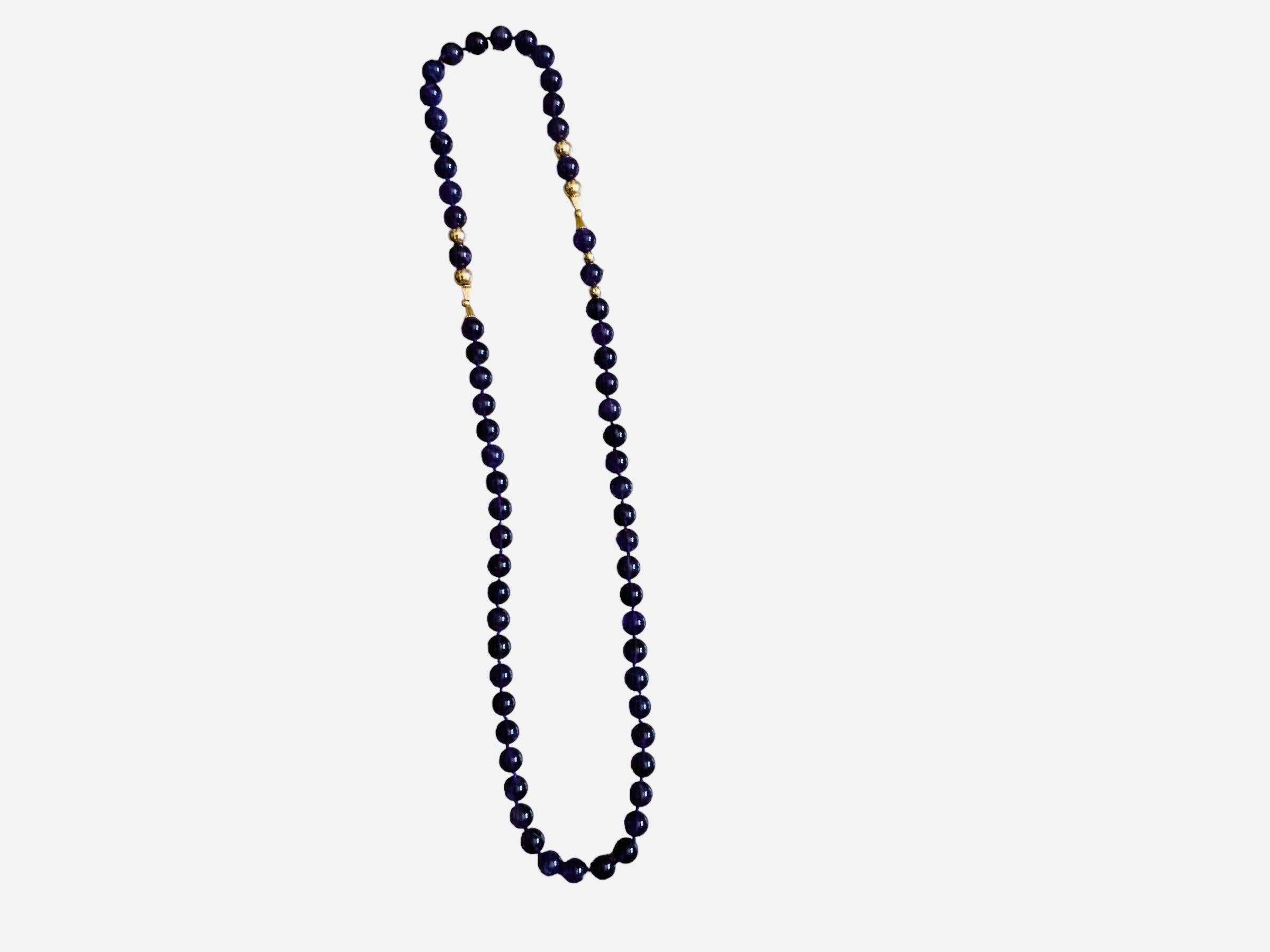 Amethyst And Gold Beads Necklace  For Sale 12