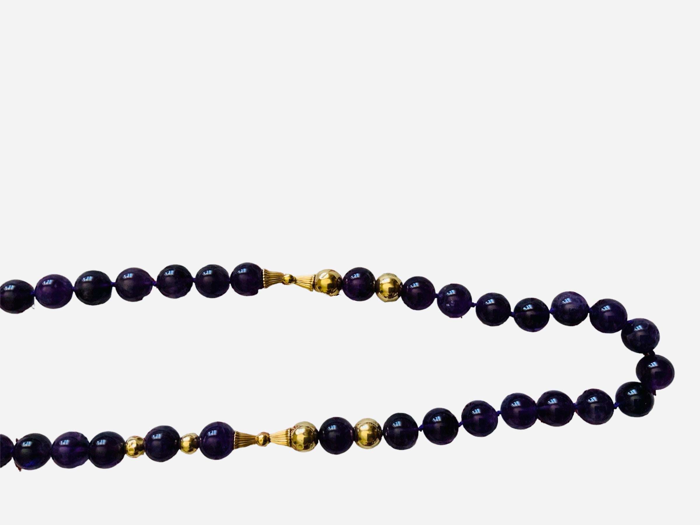 Amethyst And Gold Beads Necklace  For Sale 1