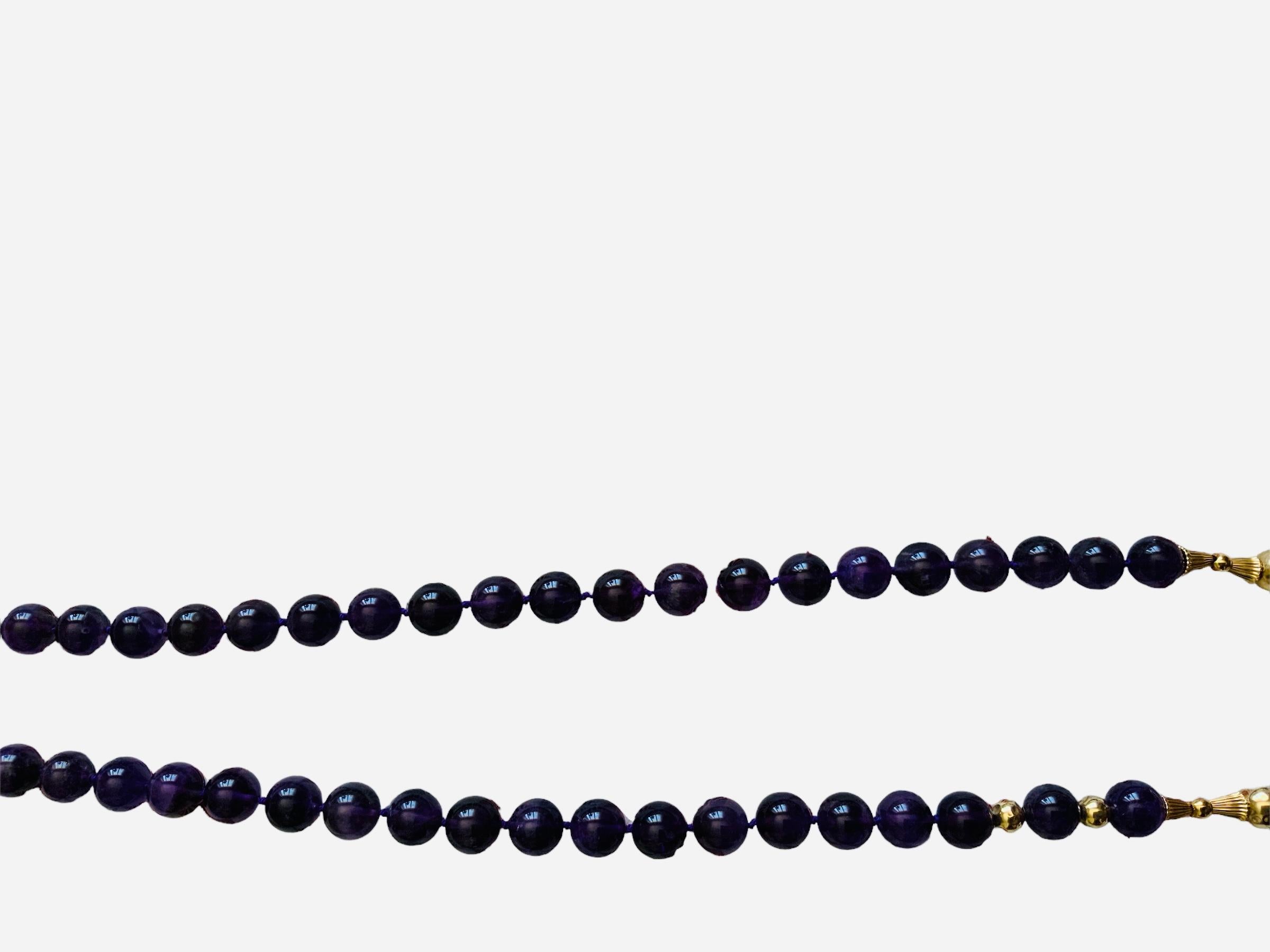 Amethyst And Gold Beads Necklace  For Sale 2