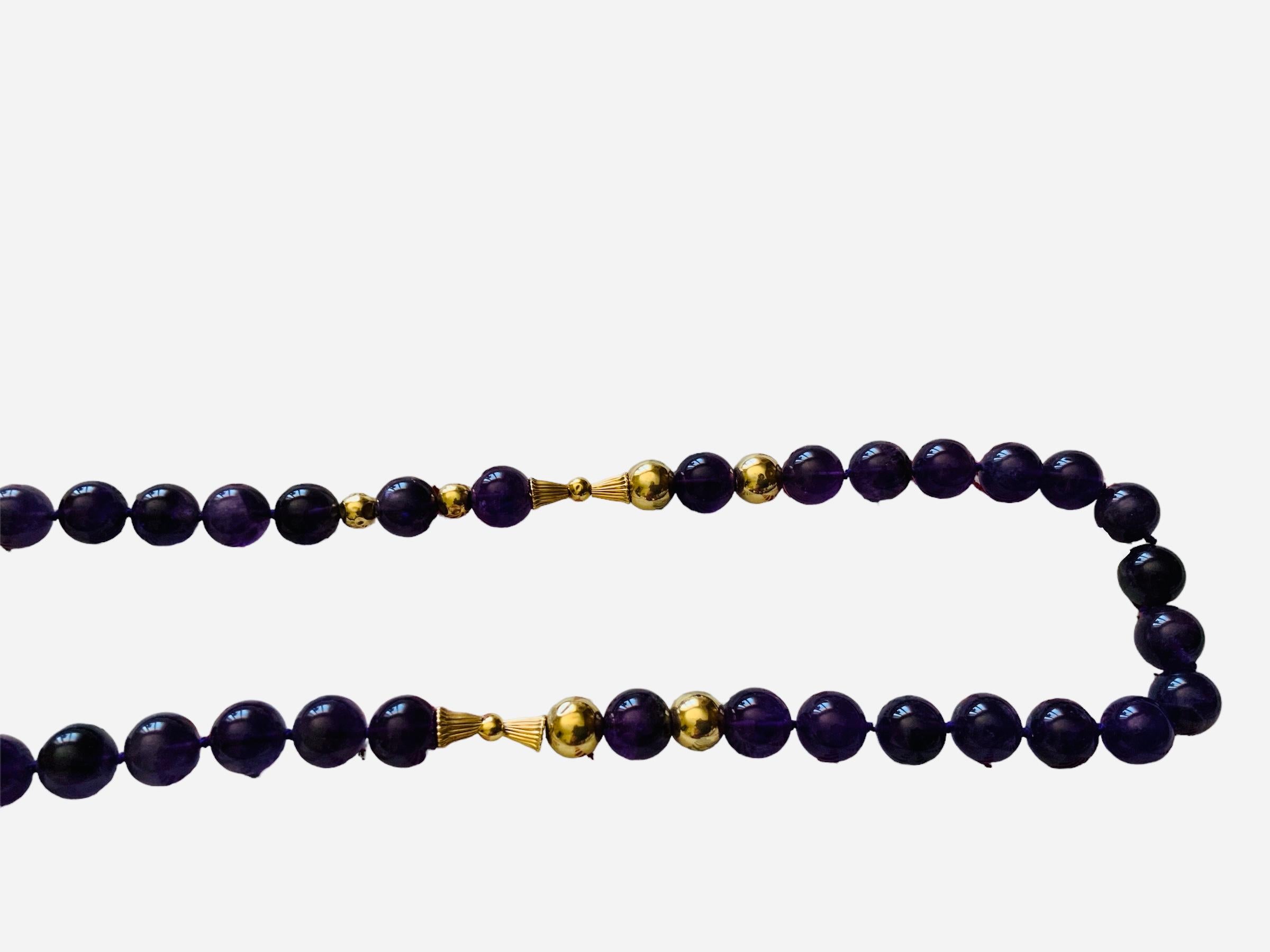 Amethyst And Gold Beads Necklace  For Sale 3