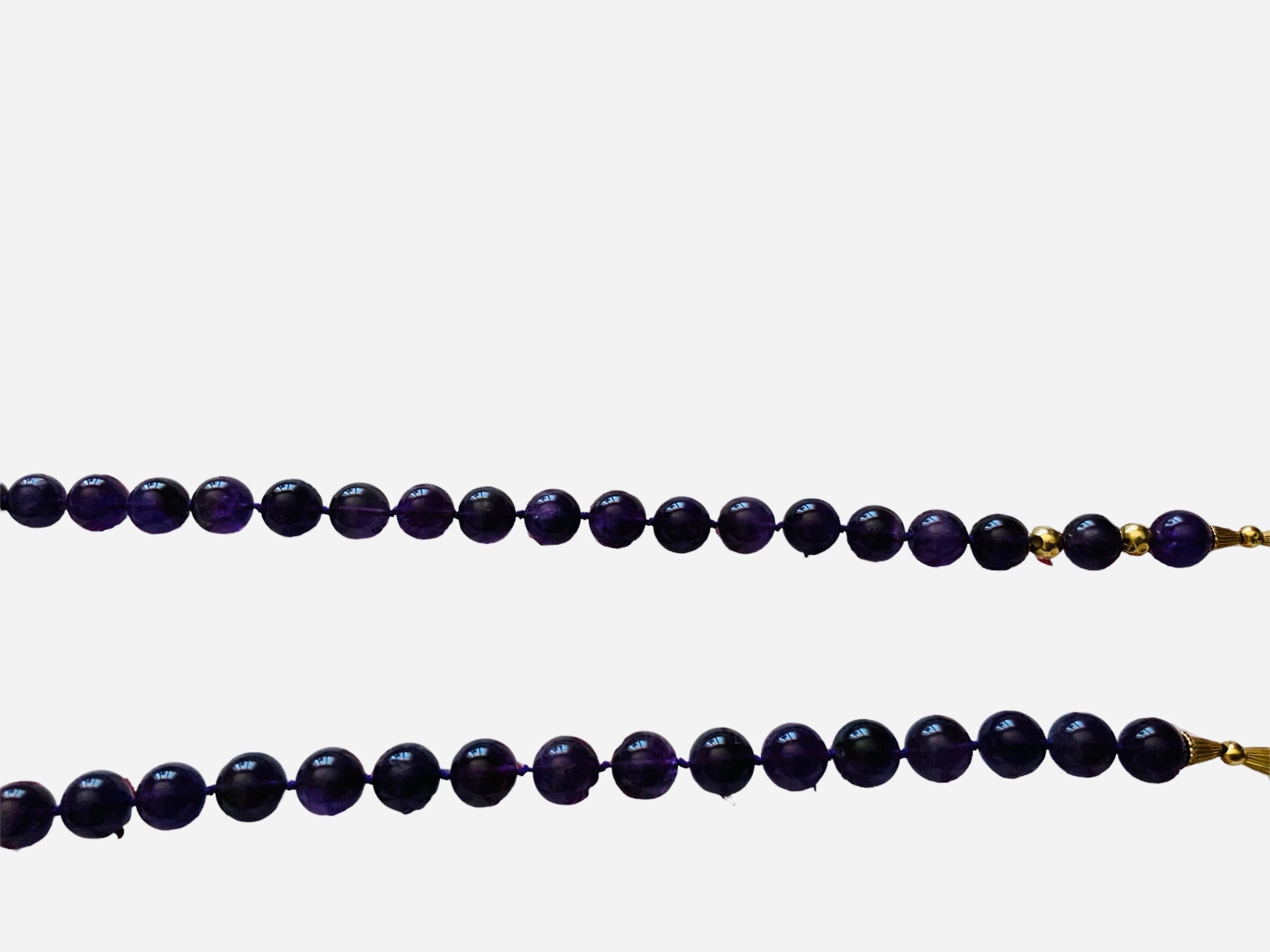 Amethyst And Gold Beads Necklace  For Sale 5