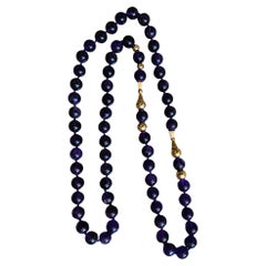 Amethyst And Gold Beads Necklace 