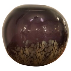 Vintage Amethyst and Gold Color Murano Glass Vase from 1960s