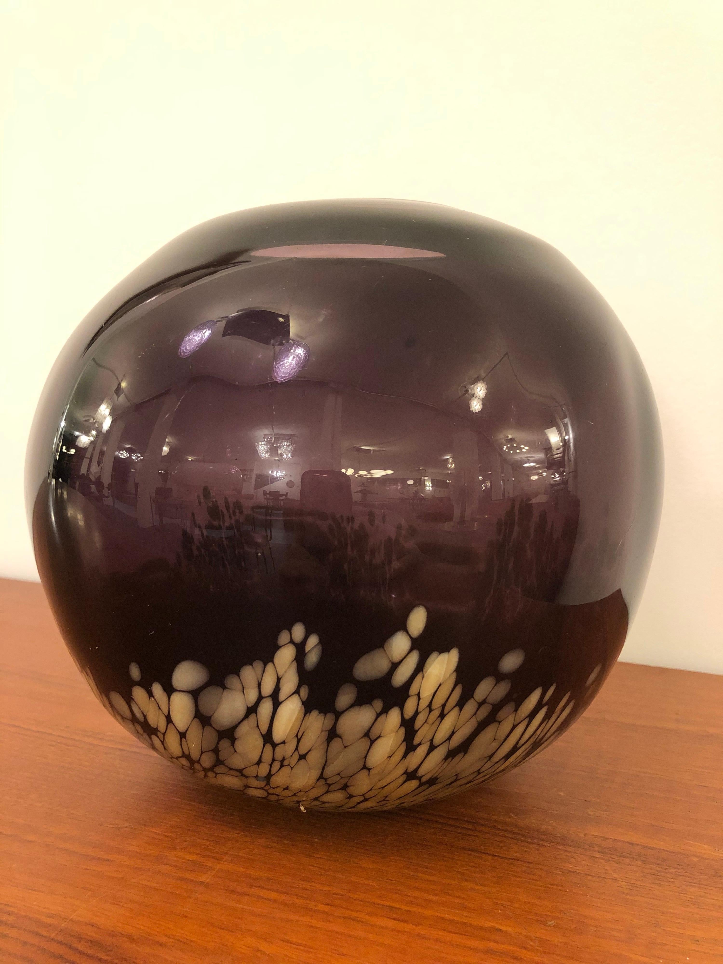Amethyst and Gold Color Murano Glass Vase from 1960s For Sale 5