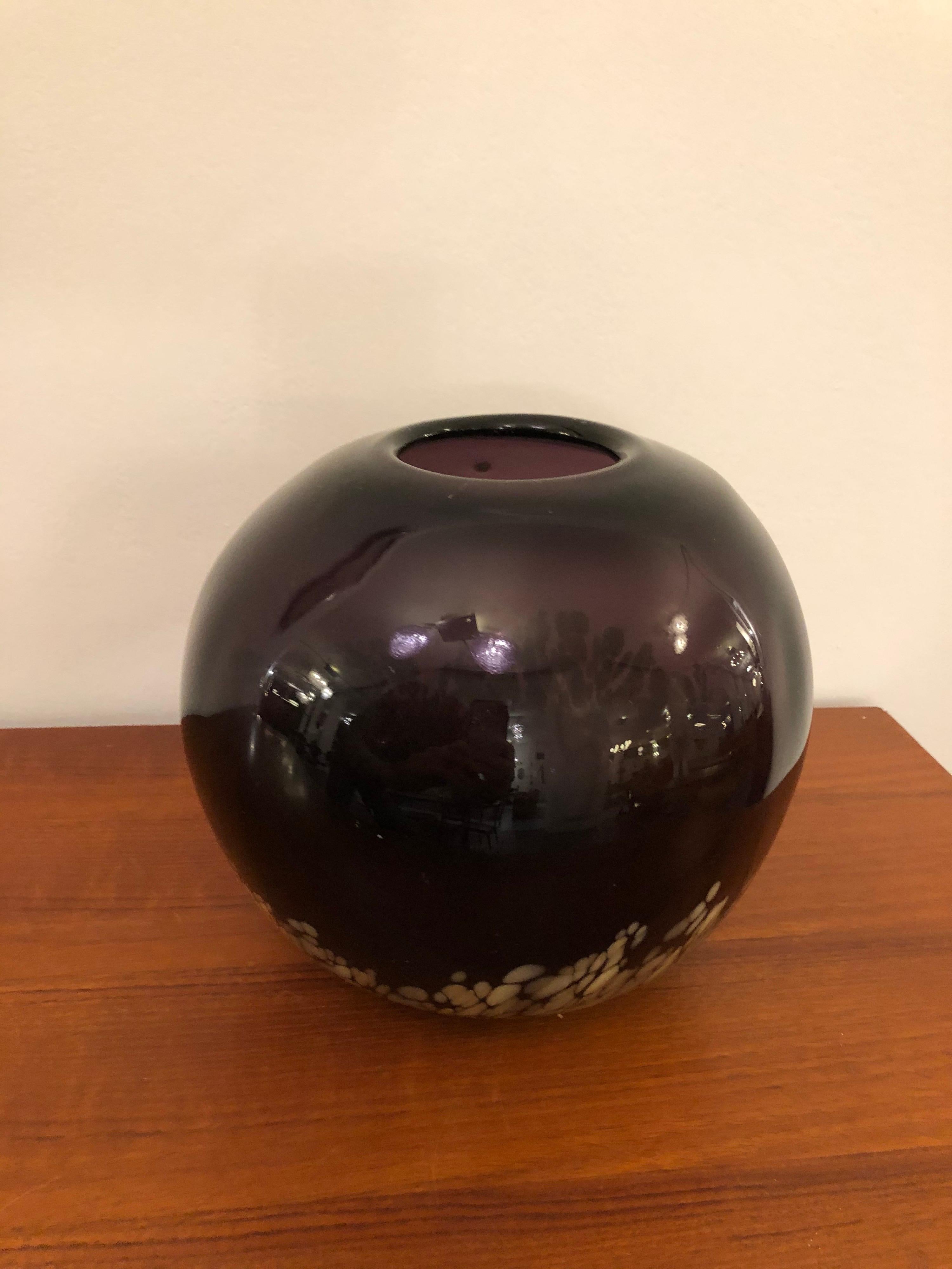 Amethyst and Gold Color Murano Glass Vase from 1960s For Sale 1