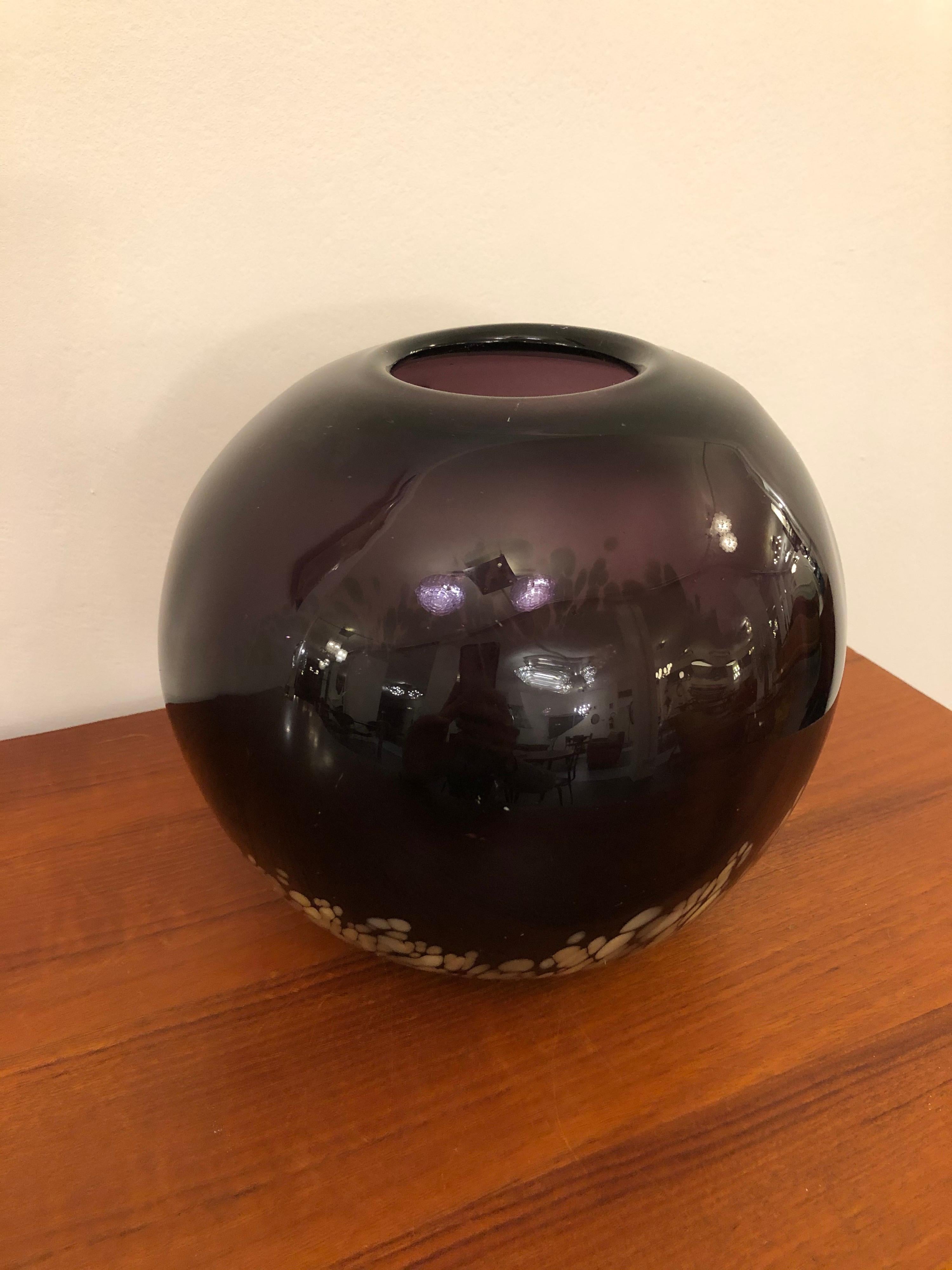 Amethyst and Gold Color Murano Glass Vase from 1960s For Sale 2