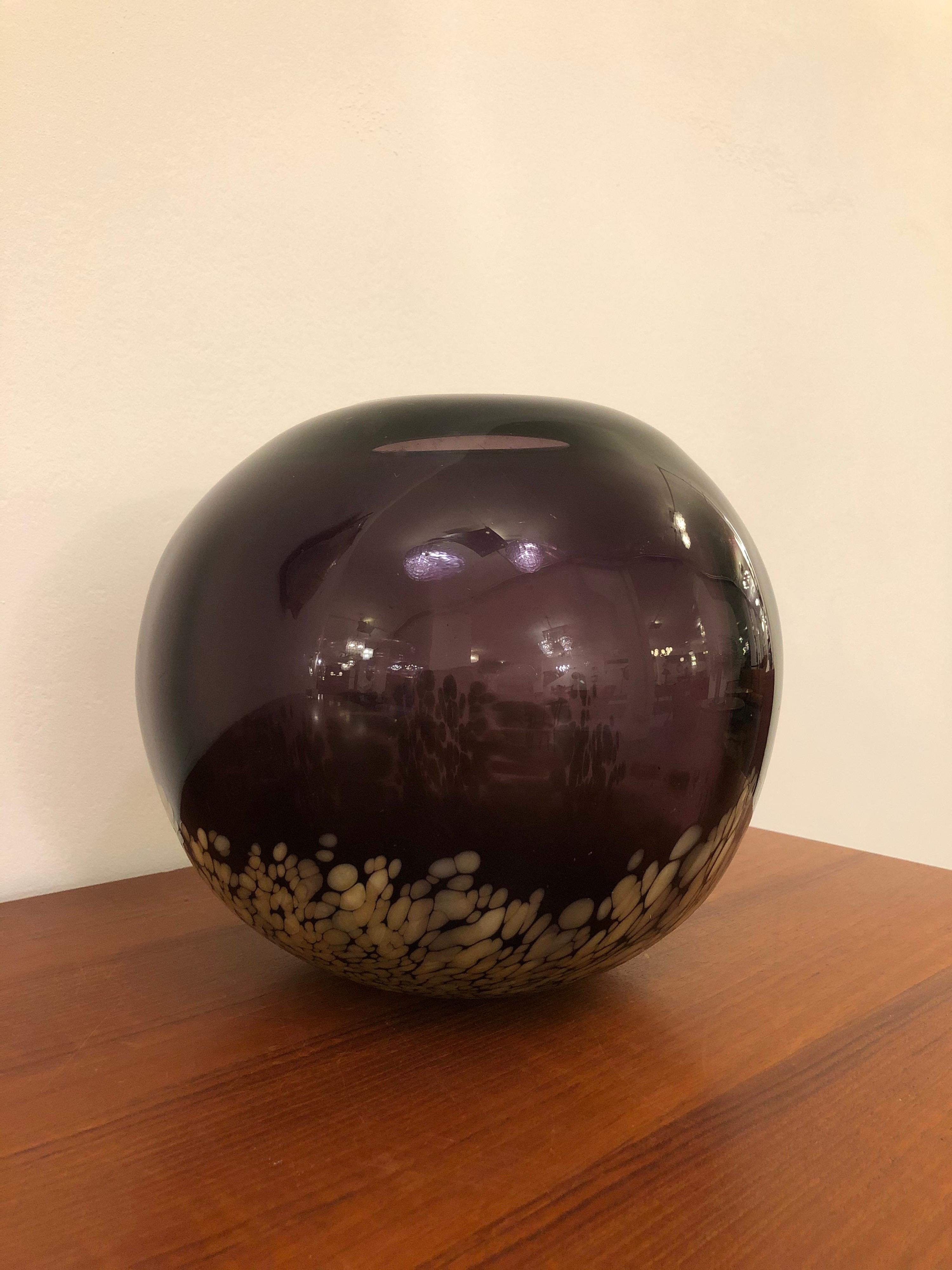Amethyst and Gold Color Murano Glass Vase from 1960s For Sale 3